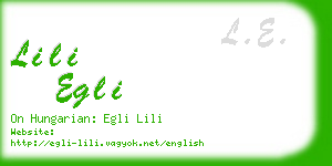 lili egli business card